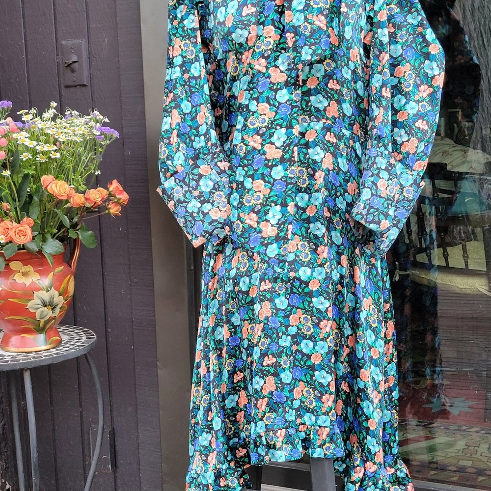 VETEMENTS Silk Biker Floral-Print Midi Dress
